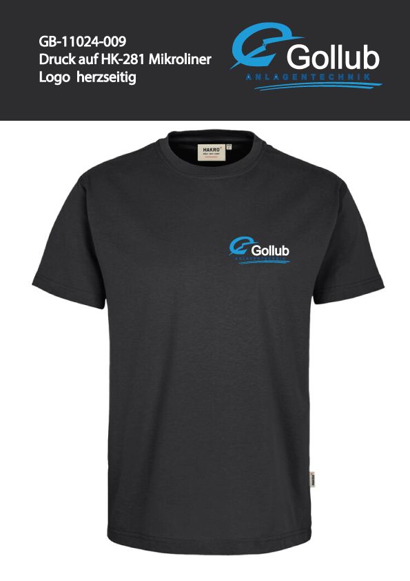 T-Shirt anthrazit mit Gollub Logo