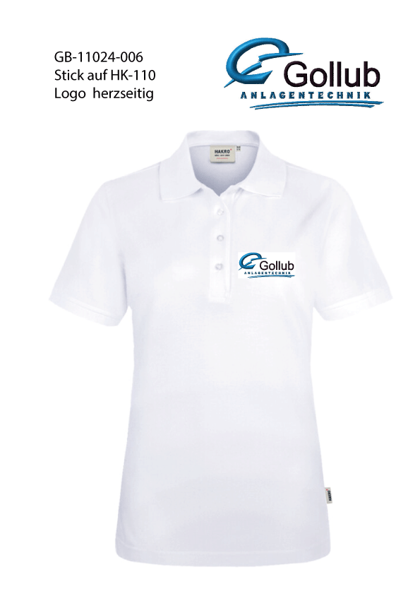 Damen Poloshirt mit Logo-Stick