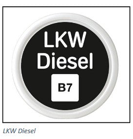 Elaflex ZVA Produktplakette für LKW-Diesel B7