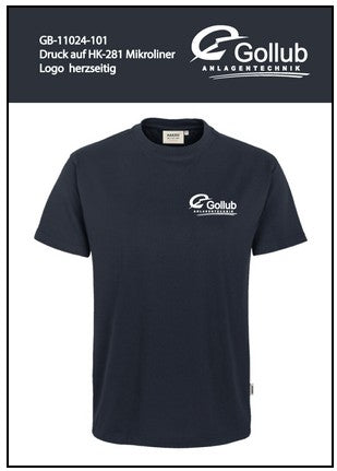 T-Shirt dunkelblau tinte mit Gollub Logo